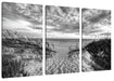 Düneneingang mit Meerblick, Monochrome Leinwanbild 3Teilig
