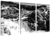 Panorama vom Rheinfall in der Schweiz, Monochrome Leinwanbild 3Teilig
