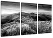 Steinlandschaft bei Sonnenuntergang, Monochrome Leinwanbild 3Teilig