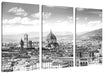 Panoramablick über die Dächer von Florenz, Monochrome Leinwanbild 3Teilig