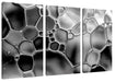 Makroaufnahme Wasserblasen, Monochrome Leinwanbild 3Teilig