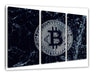 Bitcoin BTC auf Eis Leinwandbild 3Teilig