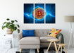 Bitcoin BTC auf Hauptplatine Leinwandbild Wohnzimmer 3Teilig