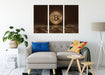 Bitcoin BTC mit Grafikkarte  Leinwandbild Wohnzimmer 3Teilig