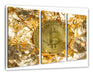 Bitcoin BTC Goldpapier Leinwandbild 3Teilig