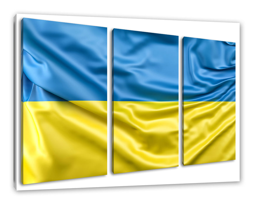 Ukraine Flagge Leinwandbild 3Teilig