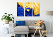 Herz mit Ukraine Flagge Leinwandbild Wohnzimmer 3Teilig