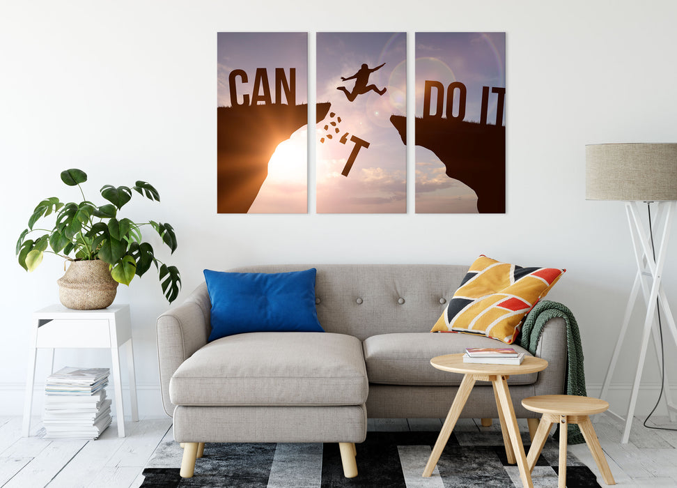 I cant do it Motivaton Leinwandbild Wohnzimmer 3Teilig