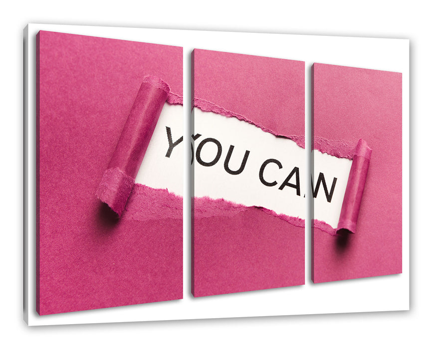 You Can! Motivaton Leinwandbild 3Teilig