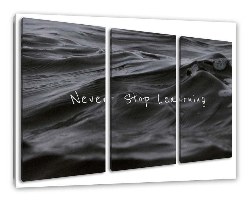 Never Stop Learning Motivaton Leinwandbild 3Teilig