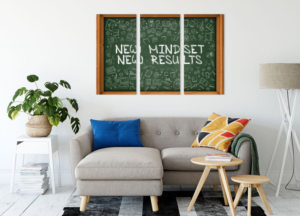 Mindset Motivaton Leinwandbild Wohnzimmer 3Teilig