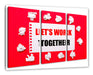 Work together Motivaton Leinwandbild 3Teilig