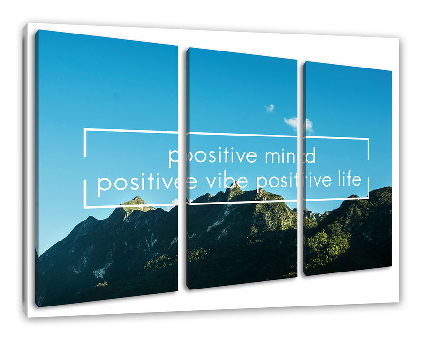 Positive Mind Motivaton Leinwandbild 3Teilig