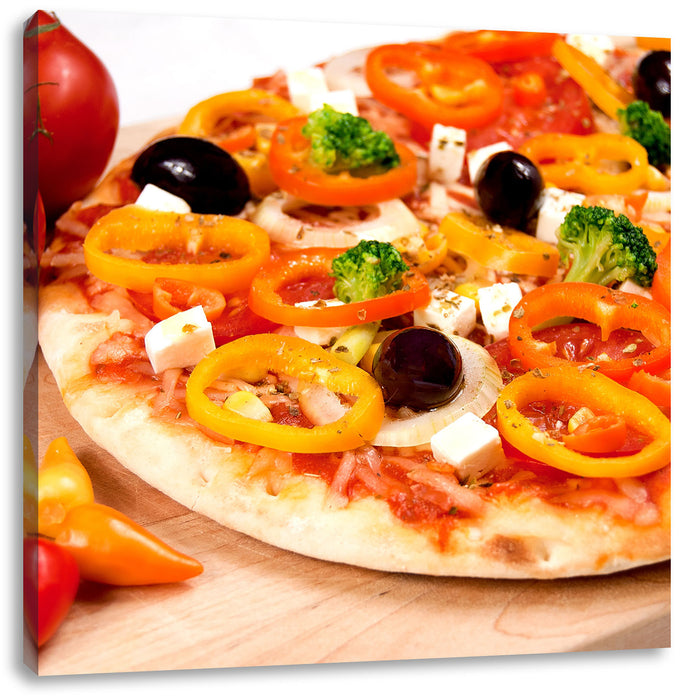 Köstliche Pizza aus Italien Leinwandbild Quadratisch