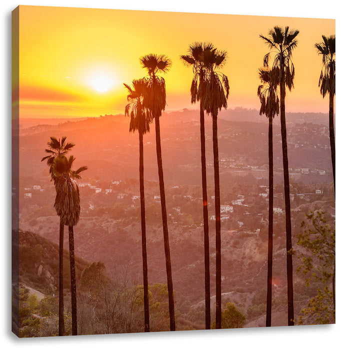 Blick auf Hollywood Leinwandbild Quadratisch