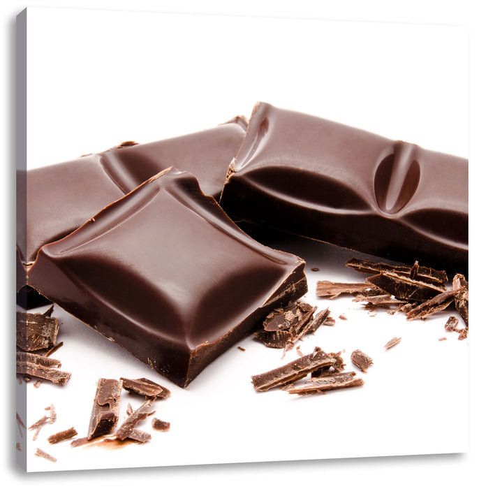 Leckere Tafel Schokolade Leinwandbild Quadratisch