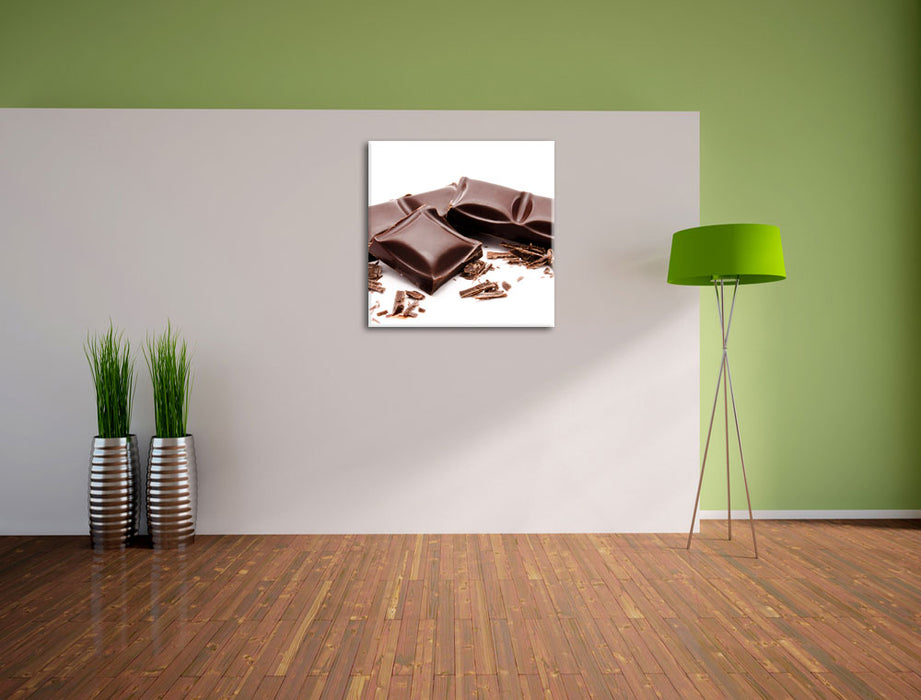 Leckere Tafel Schokolade Leinwand Quadratisch im Flur