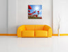 Mohnblumen Leinwandbild Quadratisch über Sofa