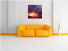 Blitze Leinwandbild Quadratisch über Sofa