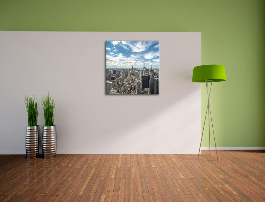 New York Skyline Leinwand Quadratisch im Flur