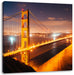 Golden Gate Bridge bei Nacht Leinwandbild Quadratisch