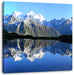 Berge am See Leinwandbild Quadratisch