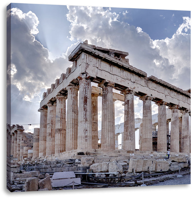 Antike Säulen Griechenland Leinwandbild Quadratisch