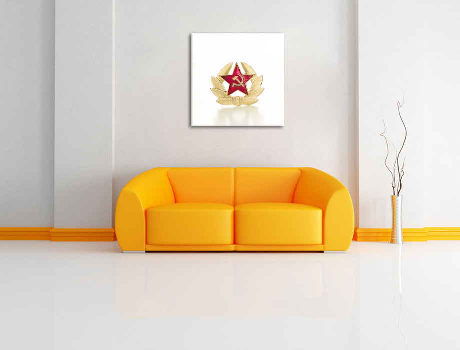 Wappen der UdSSR Leinwandbild Quadratisch über Sofa