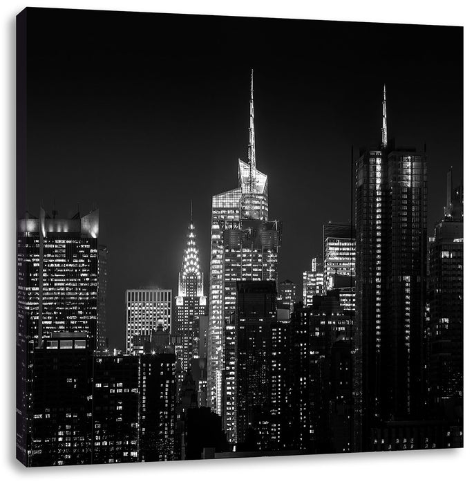 New York von oben schwarz weiß Leinwandbild Quadratisch