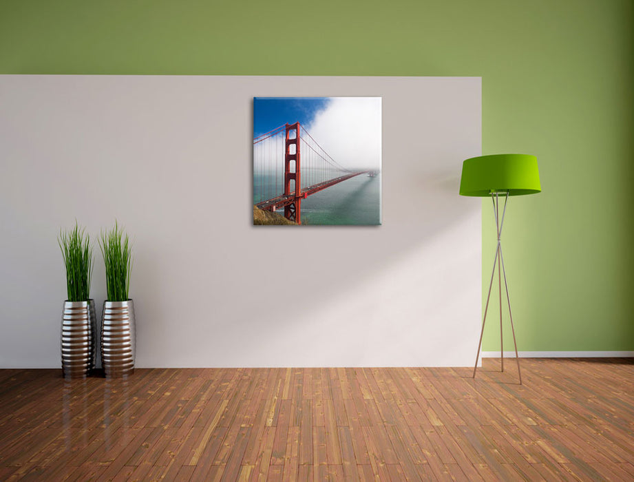 Golden Gate Bridge San Francisco Leinwand Quadratisch im Flur