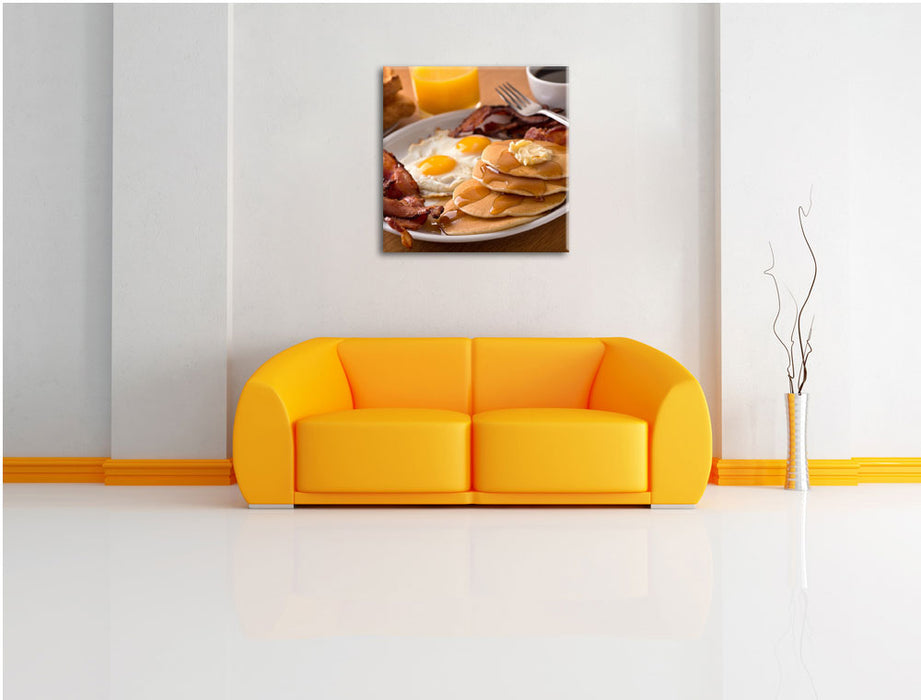 Frühstück Leinwandbild Quadratisch über Sofa