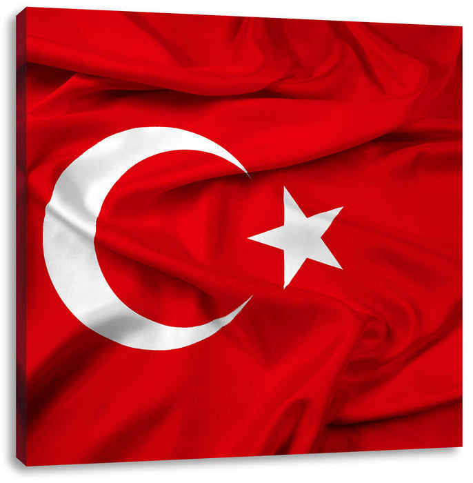 Turkey flag Türkei Flagge Leinwandbild Quadratisch