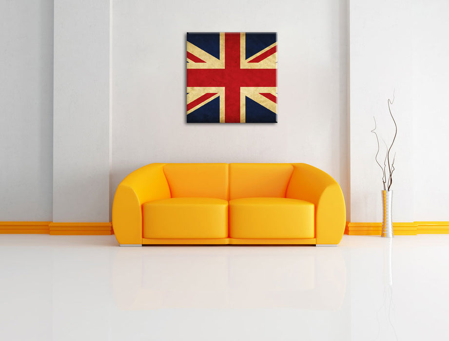 Großbritannien Flagge Leinwandbild Quadratisch über Sofa