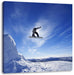 Snowboard Sprung Extremsport Leinwandbild Quadratisch