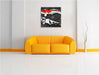 Gezeichnete Koi Karpfen Leinwandbild Quadratisch über Sofa