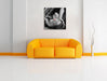 Rockabilly Retro Style Leinwandbild Quadratisch über Sofa