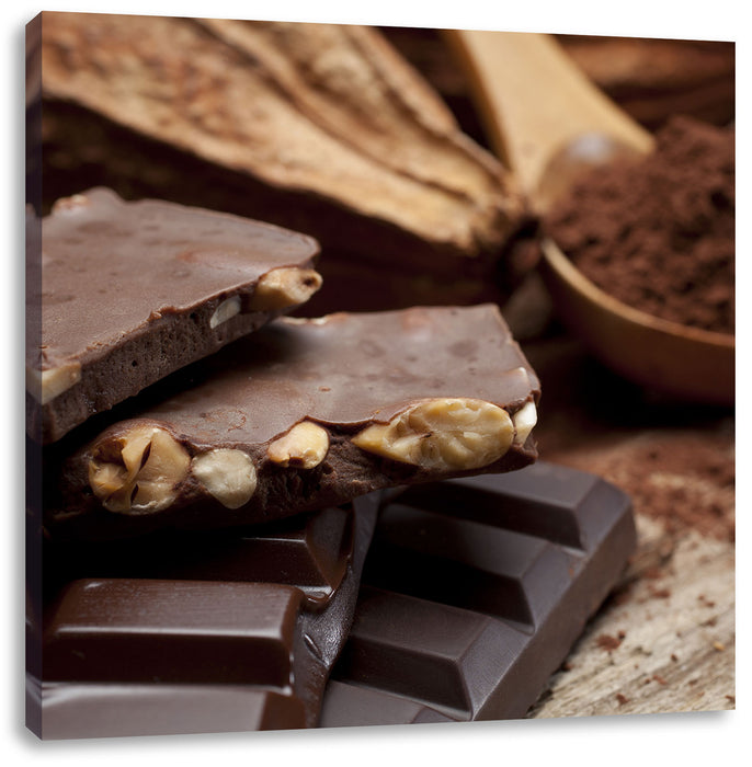 Leckere Schokolade Leinwandbild Quadratisch