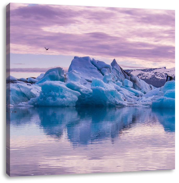 Wunderschöne Eisberglandschaft Leinwandbild Quadratisch