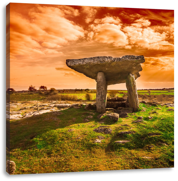 Burren bei Sonnenuntergang Leinwandbild Quadratisch