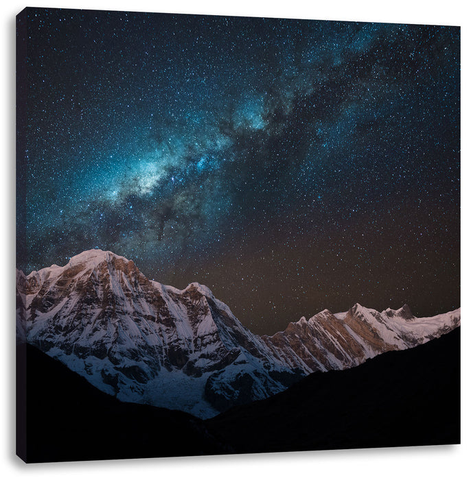 Annapurna bei Nacht Leinwandbild Quadratisch