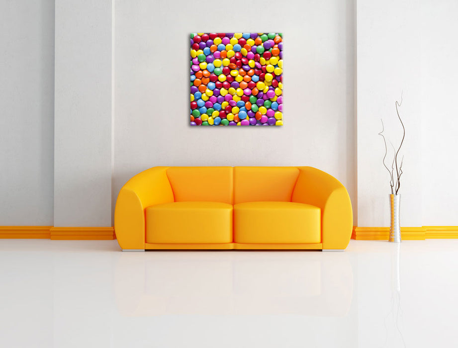 Sweet candies Leinwandbild Quadratisch über Sofa