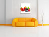 Frisches Obst Leinwandbild Quadratisch über Sofa