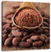 Kakaopulver und Kakaobohnen Leinwandbild Quadratisch