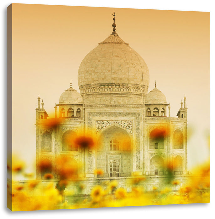 Taj Mahal im Sommer Leinwandbild Quadratisch