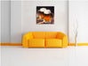 Maßkrüge Bier Leinwandbild Quadratisch über Sofa
