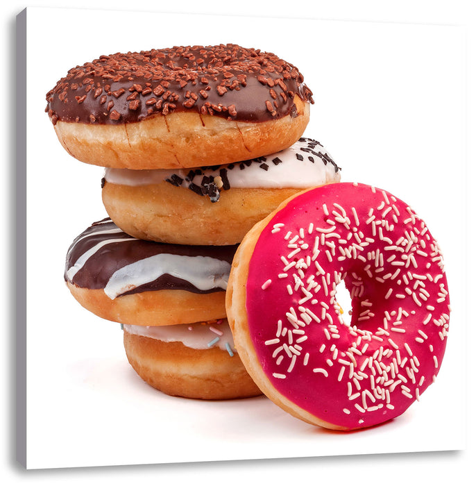 Süße Donuts Leinwandbild Quadratisch