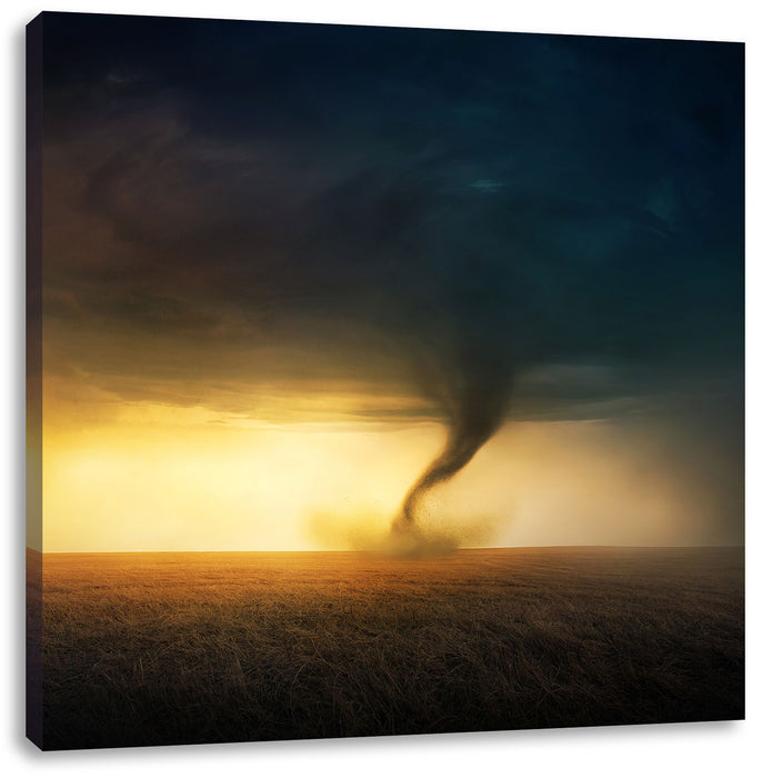 Naturgewalt Tornado Leinwandbild Quadratisch