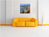 Blick auf das Monte Carlo Leinwandbild Quadratisch über Sofa