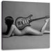 Nackte Frau mit Gitarre Leinwandbild Quadratisch