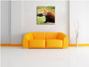 Niedlicher roter Panda Leinwandbild Quadratisch über Sofa